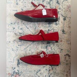 Elegant Red Women's Mary Jane Flats
